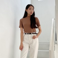 투데이앤룩 여성용 소프트골지 반팔 티셔츠