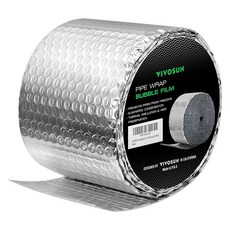 2팩 파이프 단열재 단열 롤 방수 더블 랩 포일 HVAC 차고용 6인치 x 반사 창문 다락방 버블 덕트 및 25피트 비보선, 1-Pack