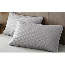 [1+1] 3중 구조 베개커버 퀼팅 통기성 베갯잇 부드러운 촉감의 위생 커버 48x74cm