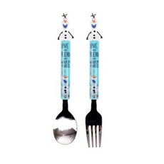 릴팡 겨울왕국 2 입체통통 마스코트 스푼 포크 세트, 1세트, 혼합 (울라프)