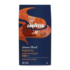 Lavazza 페르페토 그라운드 커피 블렌드 다크 로스트 20온스 이탈리안 밸류 팩 글루텐 프리 케러맬 플레이버&다크 벨베티 텍스처 142871, Perfetto 그라운드, 20 Ounce (Pack of 1), 473ml
