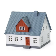 1개 N 게이지 1160 모델하우스 조립 모델 건축물 레이아웃 정경 컬렉션 풍경 장식 레이아웃 디오라마 DIY JZN02 파랑