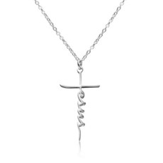 Zuremid 신앙 예수 십자가 종교 기독교 목걸이 세트 Gigi Mama 할머니 ID 이름 여성 남성 친구 그와 그녀의 생일 선물 조절 가능 스테인리스 스틸 보석 없음