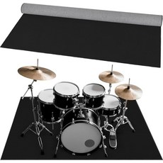 드럼 러그 4피트 x 5.3피트 매트 카펫 방음 TPR 그립 하단 음악 연주자를 위한 블랙, White, 5.2Ft x 6.6Ft