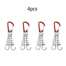 4/6개 야외 캠핑 문어 로프 버클 캠핑 데크 못 스테인리스 스틸 고정 텐트 로프 버클 나무 고리 스프링 윈, 02 4pcs