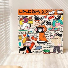 嗨購二店 裝飾畫 數字油畫diy填色畫多巴胺塗鴉手繪丙烯手工手繪填充裝飾新款2025, 多巴胺塗鴉5,50*50cm【孕婦/兒童都能畫】, 1個