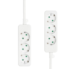블루밍 국산 접지 멀티탭 3구 콘센트 10A 안전 접지 (2개입), 화이트, 1세트, 5m