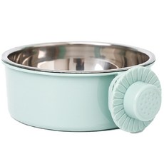 KIDS PARK 日式不鏽鋼寵物掛碗 加深防打翻 貓狗適用 衛生掛碗, 綠色, 1個