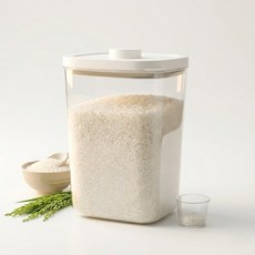 넥스트도어 원터치 실리콘 완벽밀폐 10kg 쌀통, 1개, 투명