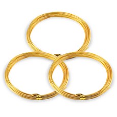 코히모 와이어 공예 철사 공예용 알루미늄 3.0MM x 5M 3개 세트 3W172, 1세트, 골드