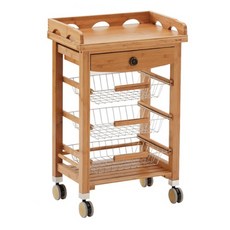 뉴탑 고급참대왜건 WA-102B (3단서랍) 서빙 핸드카트