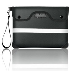 Jsngbse 잠금 장치가 있는 3 426.7°C(6500°F) 내화성 문서 가방 지퍼가 있는 방수 봉투 머니 파우치 블랙, 11.4 x 8.3 inch / Inside Size