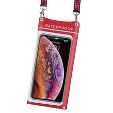 手機防水袋 觸控靈敏 適用 6.8 吋以下手機, 1個, 紅色 (現貨)