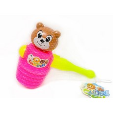 小胡玩具 卡通動物立體響槌 敲槌 響錘玩具 兒童玩具, 1個, 咖啡熊款
