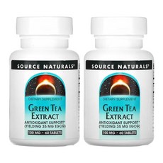 소스내추럴스 그린티 녹차100mg 60정 2병 카테킨 EGCG 폴리페놀 슬림 릴렉스, 2개