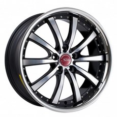 FK鋁圈 20吋 5/115 S826 亮黑底車面鋁圈，邊包白鐵設計，適用多款車型，提升操控性, 1個