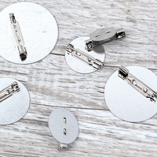브로치 브로치핀 핀대 일자 평판 볼판 대용량, 1개, 평판브로치(korea)18mm(50개)