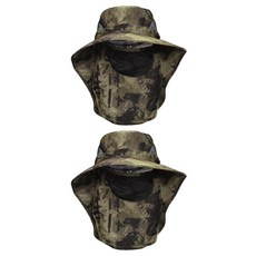 HARFINGTON 하핑턴 2개 세트 와이드 브림 버킷 햇 폴리에스터 선 프로텍션 유니섹스 피싱 캡 탈부착 가능한 목 얼굴 플랩 해변 하이킹 정원 잔디 작업 캠핑 야외 네이비, 2, Dark Khaki