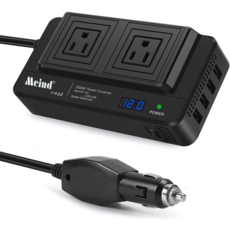 科凌 200W 車載逆變器 12V 轉 110V/220V 雙插座四 USB 電源轉換器, 1個, 6口