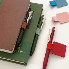 다이어리 펜 꽂이 거치대 가죽 볼펜 홀더, 블랙1P