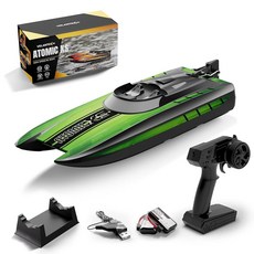 NBJIALIN RC 보트 - 미니 리모컨 보트 워터 풀 앤 레이크용 2.4GHz 레이싱 여름용 토이(그린), Green