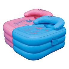 新生兒充氣浴池 PVC充氣洗澡盆寶寶浴盆嬰兒戲水浴缸, 粉色:115x80x50