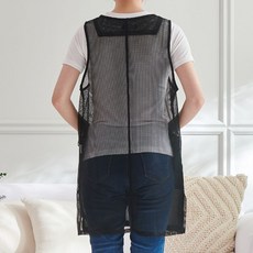 이솔홈 더블 양면 메쉬 지퍼 앞치마, 블랙_FREE, 1개