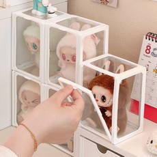 땡큐베리메르시 1+1 피규어 인형 유리 진열 케이스 사각 투명 미니어처 쇼케이스