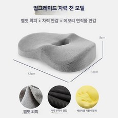 3D 에어 메모리폼 오토바이방석 시트, 업그레이드패브릭-실버그레이