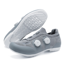 自行車鞋戶外騎行鞋男女公路車鎖鞋山地自行車助力鞋硬底, 灰色（无锁鞋）, 37