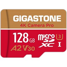 5년 데이터 복구 기가스톤 128GB 마이크로 SD 카드 GoPro용 4K 비디오 녹화 액션 카메라 DJI 드론 닌텐도 스위치 최대 10050MBs MicroSDXC 메모리, 128GB 4K Camera