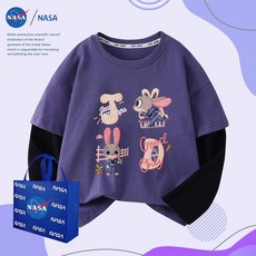 주토피아 캐릭터 맨투맨 티셔츠 자수 긴팔 남아 봄 초등학생 아동 순면 키즈 라운드, 1개, TTZ0842 퍼플