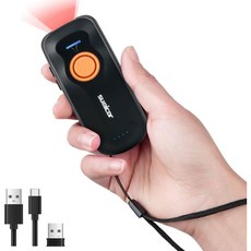 바코드 스캐너 리더기 수미코어 휴대용 2D 블루투스 1500mAh 충전식 배터리 및 레벨 표시기와 볼륨 키 3-in-1 USB 유선 2.4G 무선 미니 QR, 1D Mini Laser Orange