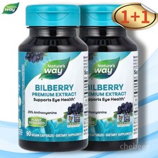 네이처스웨이 블랙 엘더베리 빌베리 추출물 60캡슐 2병 안토시아닌, 60정