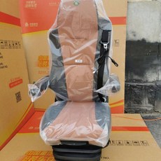 대형 화물차 의자 중장비 조타실 운전석 버스 시트, 1개, E. 브라운 블랙 가죽