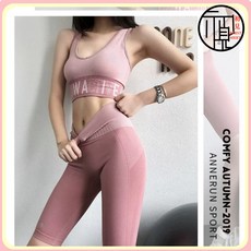 春夏運動套裝女速幹跑步健身彈力緊身運動內衣五分褲高腰瑜伽服