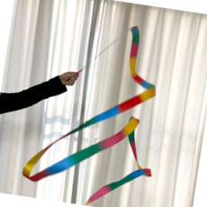 리듬체조리본 리듬체조 리본 4m 무지개 리본막대, 단품, 1개