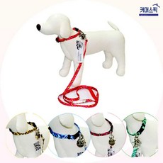 펫앤드림 쏘아베 레오파드 목줄 세트 10mm 호피무늬 강아지 가슴줄 커머스픽201