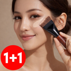 벨라비전 착붙 커브핏 무자국 파운데이션 브러쉬, 2개, 우드