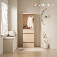 레이디가구 이안 드레스룸 70cm 4단 서랍형, 아이보리