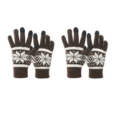 Naya Style 防寒雪繡智能手機觸控毛皮手套 DM-8 2P, 5. 棕色