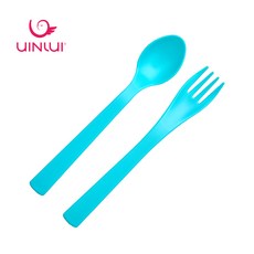유이앤루이 키즈 스푼&포크 세트, 아쿠아블루, 1세트