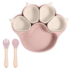 베이비 식기 세트 이유식 아기용 가분리식 식기 뒤집지 않는다