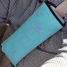 차량 안전벨트 연장 클립 안전벨트 차량용 목 쿠션 인형 가드 커버 클립 베개, 2안전벨트베개-블루, 1개