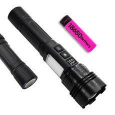 잔량표시 자석부착 LED 충전식 손전등 경량 초강력 후레쉬 해루질 작업용, 블랙, 1개