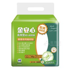 金安心 長效型 成人紙尿褲 M號 12片裝, M, 1箱, 6個裝