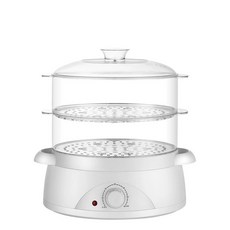 미니 찜기 계란삶는기계 만두 반숙기 타이머 미니찜기, 화이트 2단 1단계대용량, 기본 색상