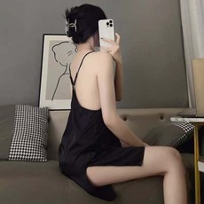 빅사이즈 캐미솔 슬립 얇은 아이스 실크 잠옷