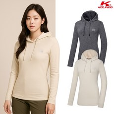 콜핑 여성 겨울 기모 엉덩이 덮는 등산 긴팔 후드 티셔츠 KSC430ST5W