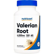 Nutricost 발레리안 루트 캡슐 (서빙 당 1000mg) 120정, 1개